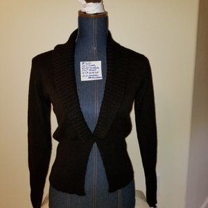 #310 NWT Black Shine NY tux Mohair Blend cardi SM